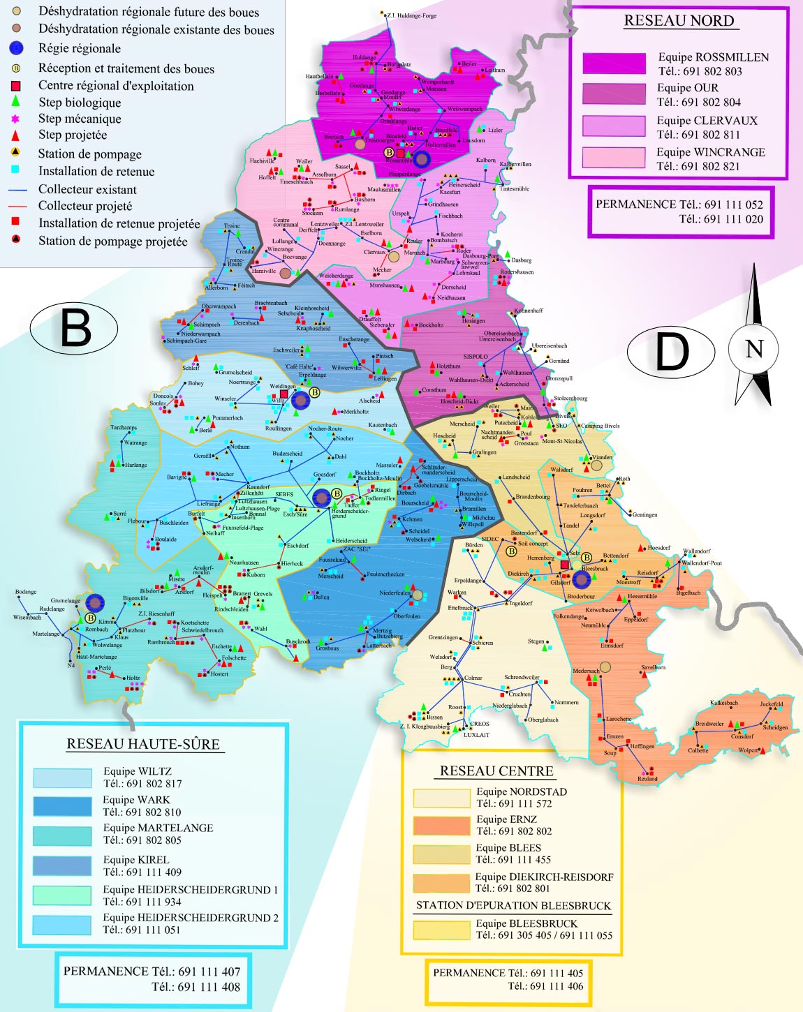 Carte du réseau de collecte