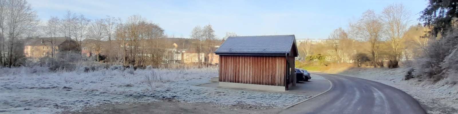 Fotobanner zur Präsentation der Kläranlage